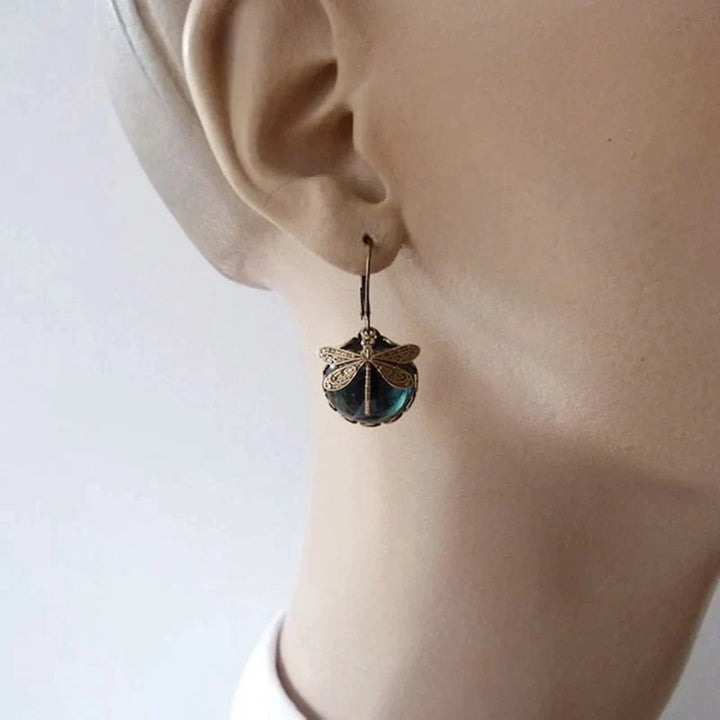 Libellule Boucles d'Oreilles Antika Guld