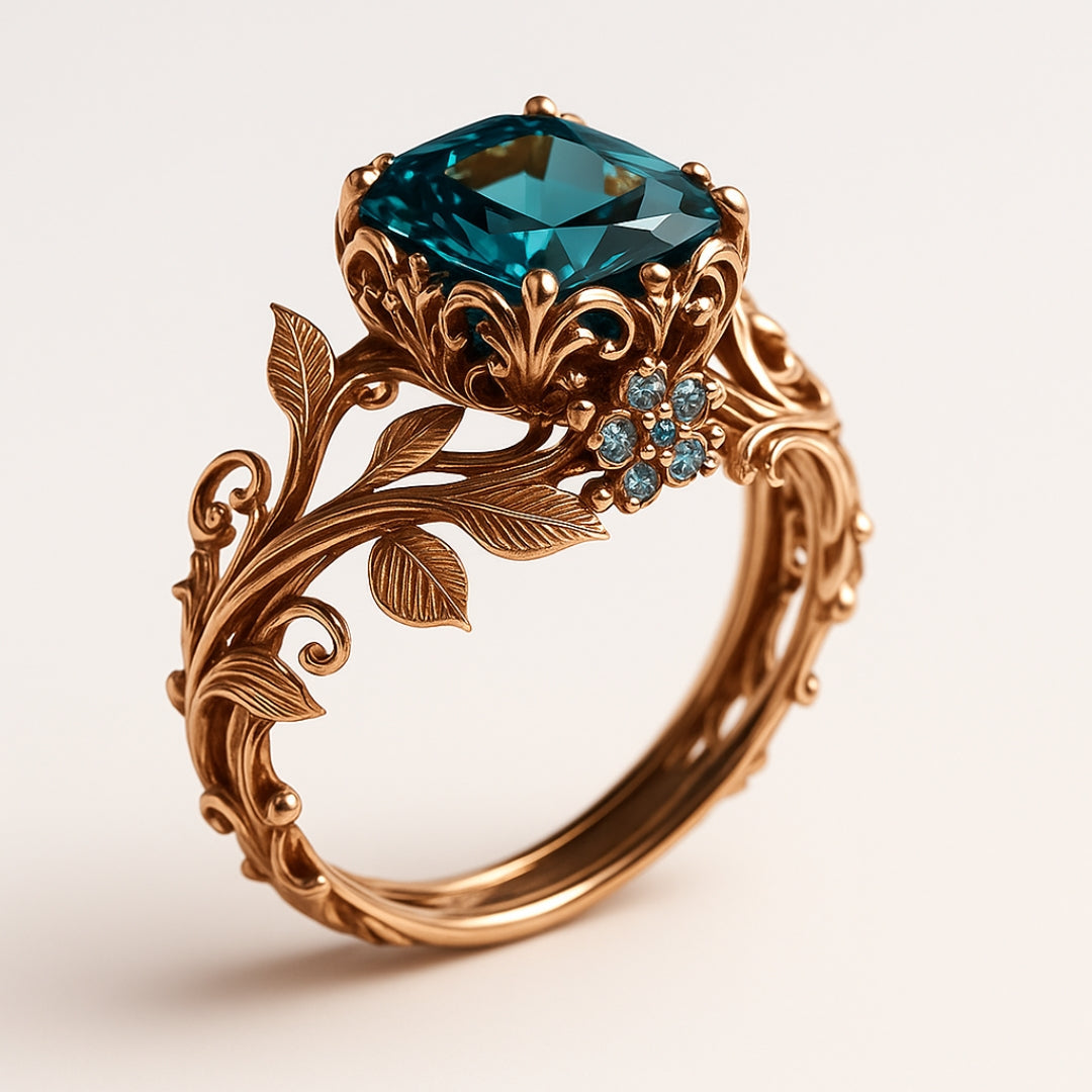 Bague en vert cristal naturel