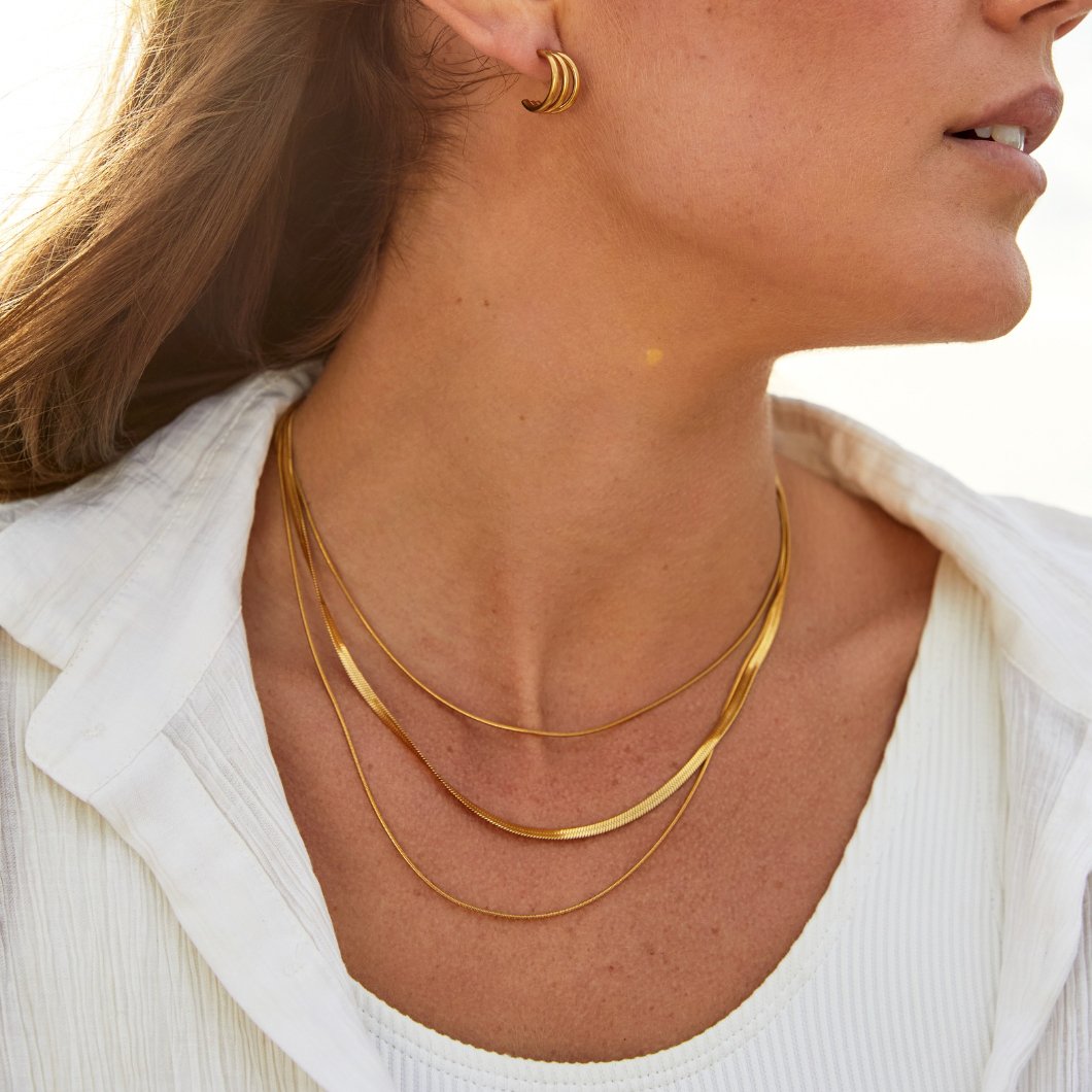 Collier Multistrates en Doré à Chaînes