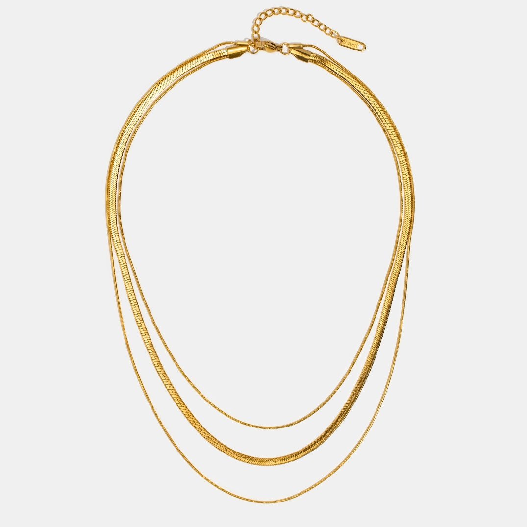 Collier Multistrates en Doré à Chaînes
