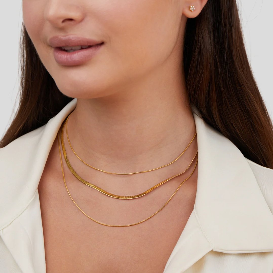 Collier Multistrates en Doré à Chaînes