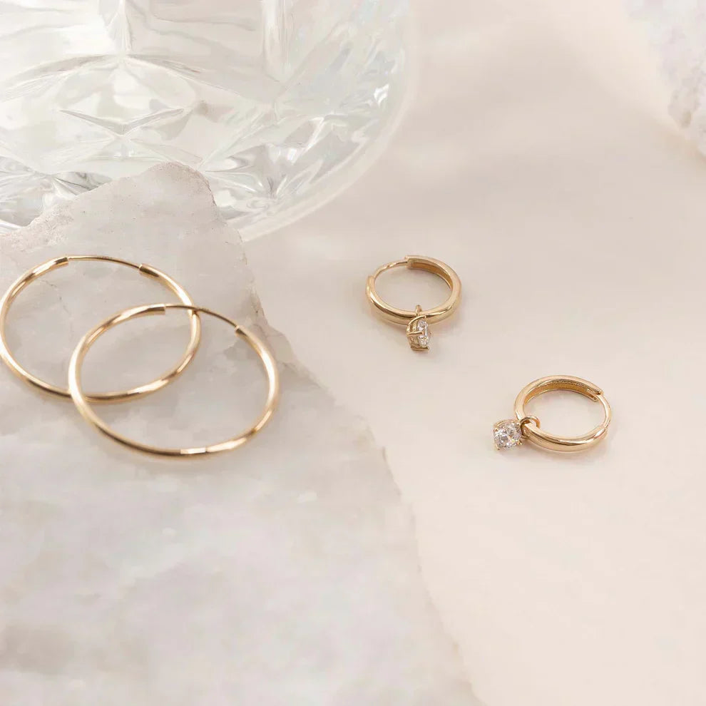 Boucles d'oreilles créoles en pierre de lune