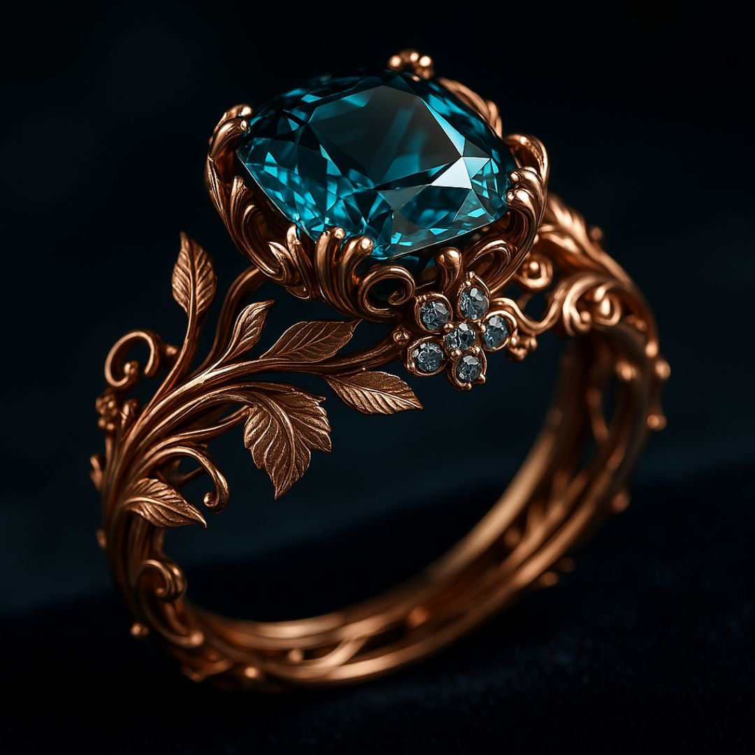 Bague en vert cristal naturel