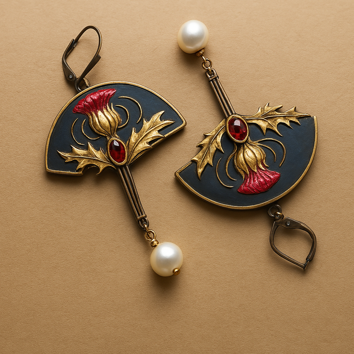 Boucles d'oreilles en cristal rouge et perles Boho