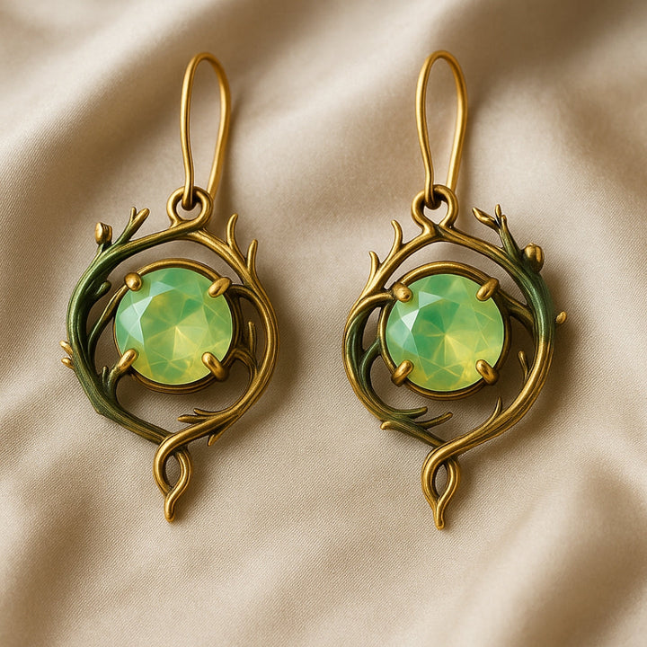 Boucles d'oreilles en opale verte