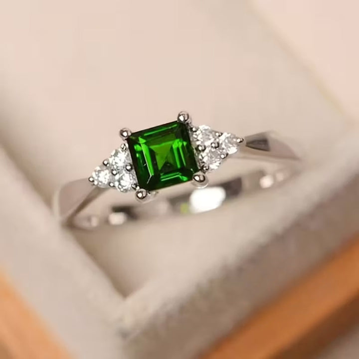 Bague Solitaire Verte