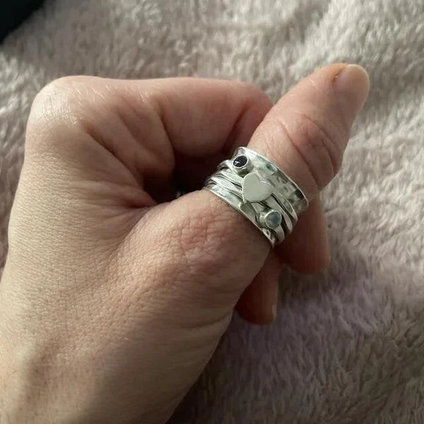Bague Spinner en Forme de Cœur