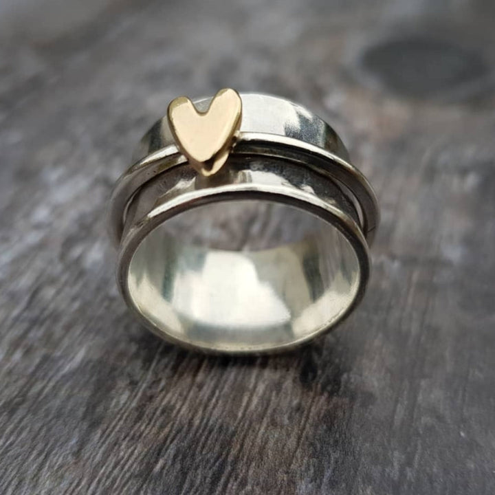 Bague Dorée en Argent avec Cœur