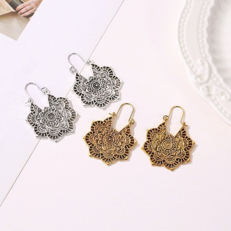 Lotus Mandala Boucles d'oreilles