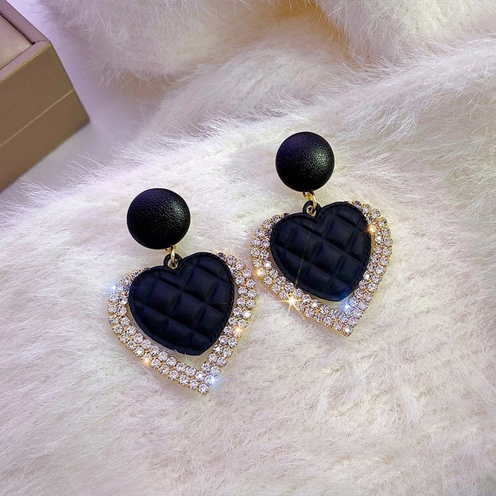 Boucles d'oreilles en Or Cœur Noir