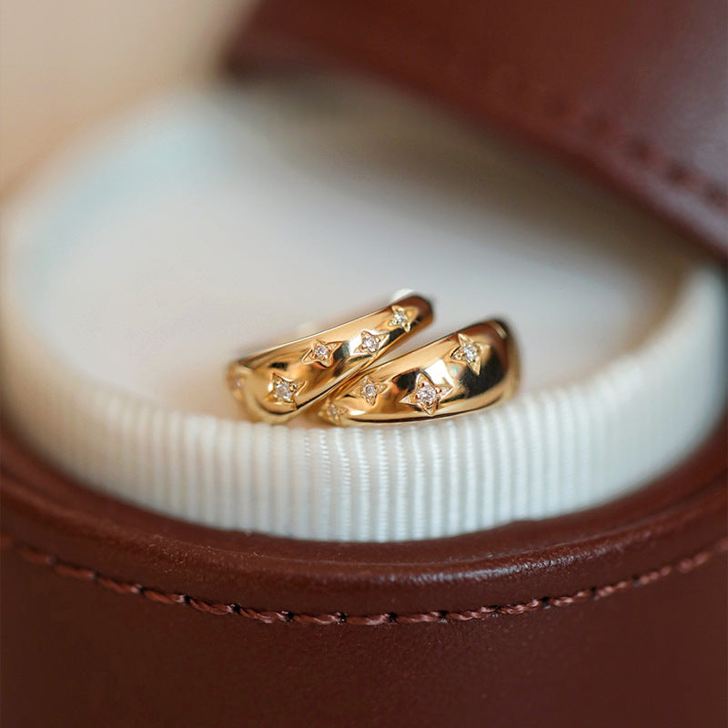 Boucles d'oreilles de luxe en or et argent