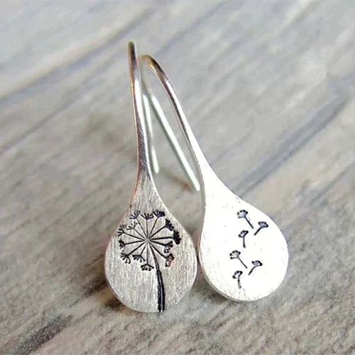 Boucles d'oreilles en forme de feuille de pissenlit en argent sterling 925