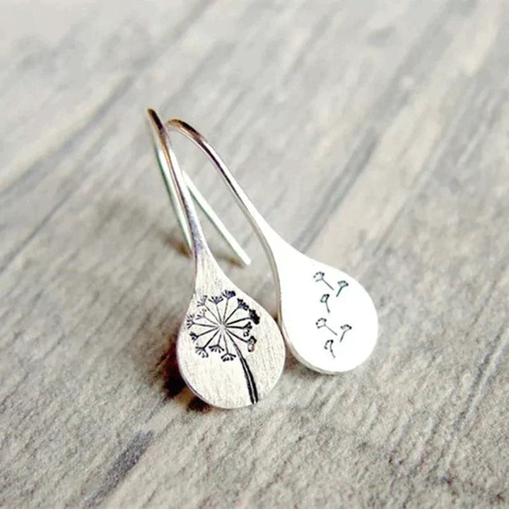 Boucles d'oreilles en forme de feuille de pissenlit en argent sterling 925