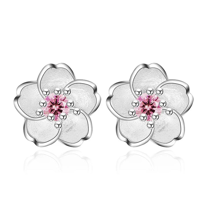 Boucles d'oreilles en zircon floral