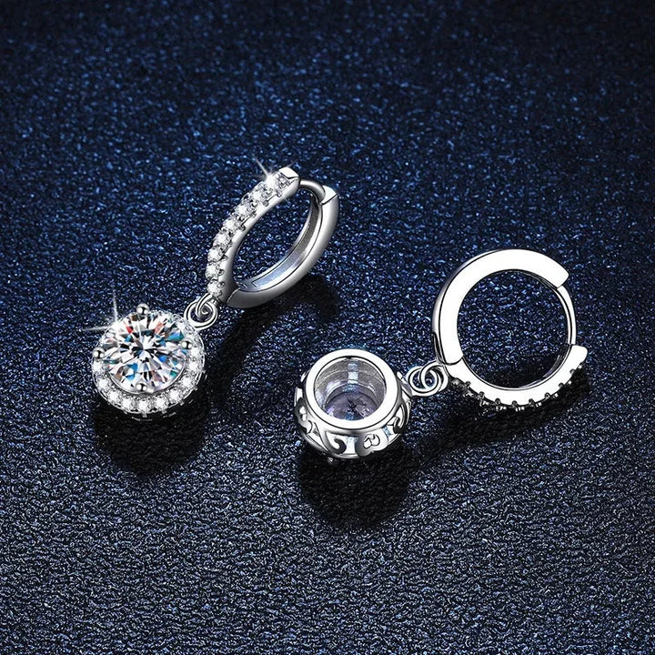 Boucles d'oreilles en argent sterling avec moissanite de 1 carat