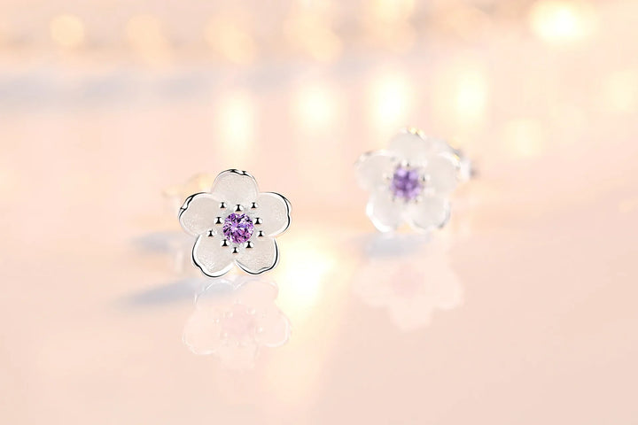Boucles d'oreilles en zircon floral