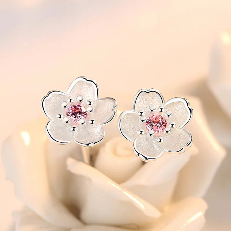Boucles d'oreilles en zircon floral