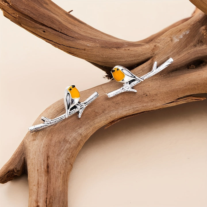 Boucles d'oreilles cartoon d'oiseau animal