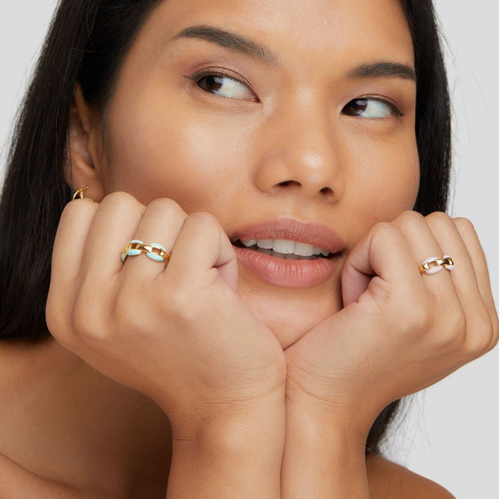 Reya Bague Chaîne en Bleu