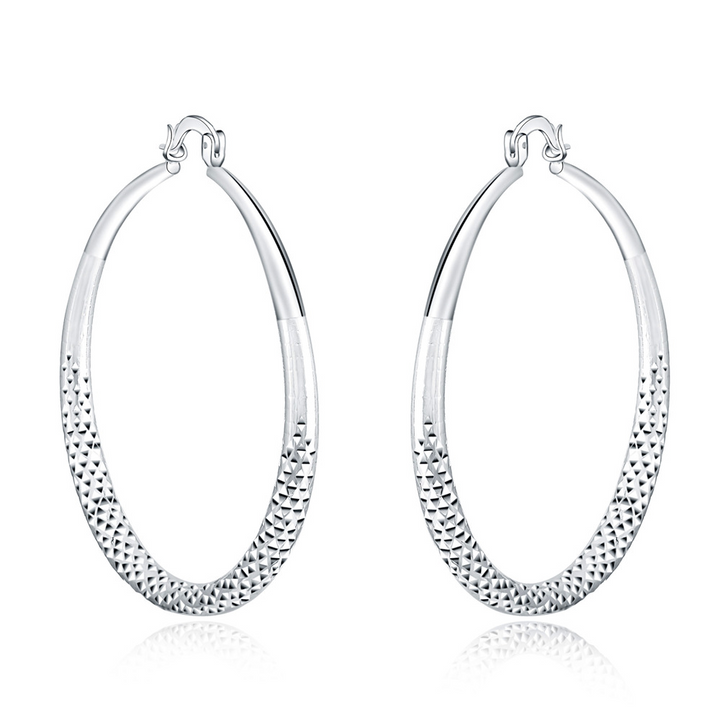Créoles en argent sterling - Boucles d'oreilles élégantes