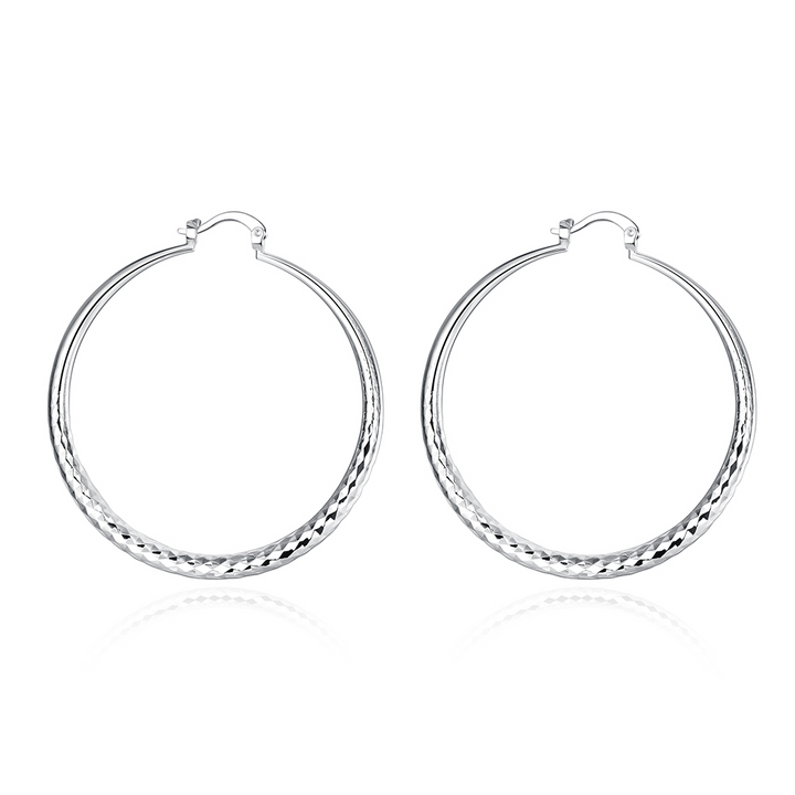 Créoles en argent sterling - Boucles d'oreilles élégantes