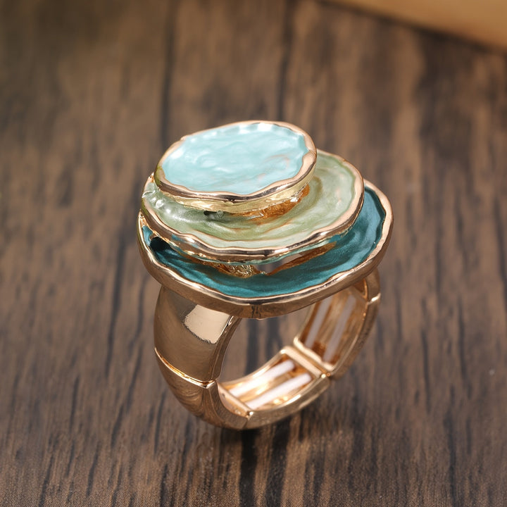 Bague Boho à Trois Couches en Émail