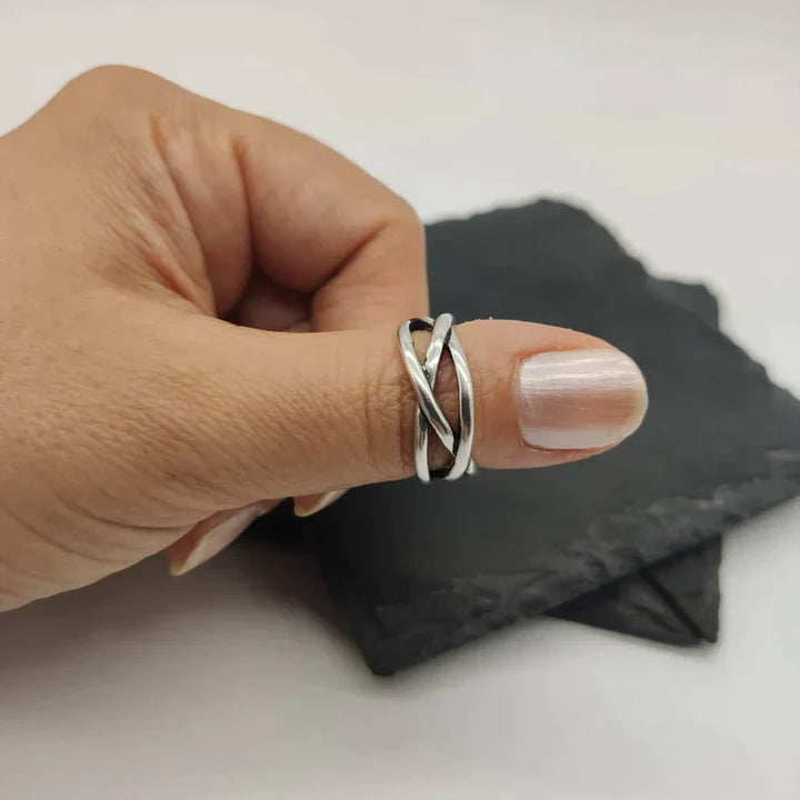 Bague Réglable Épais en Argent