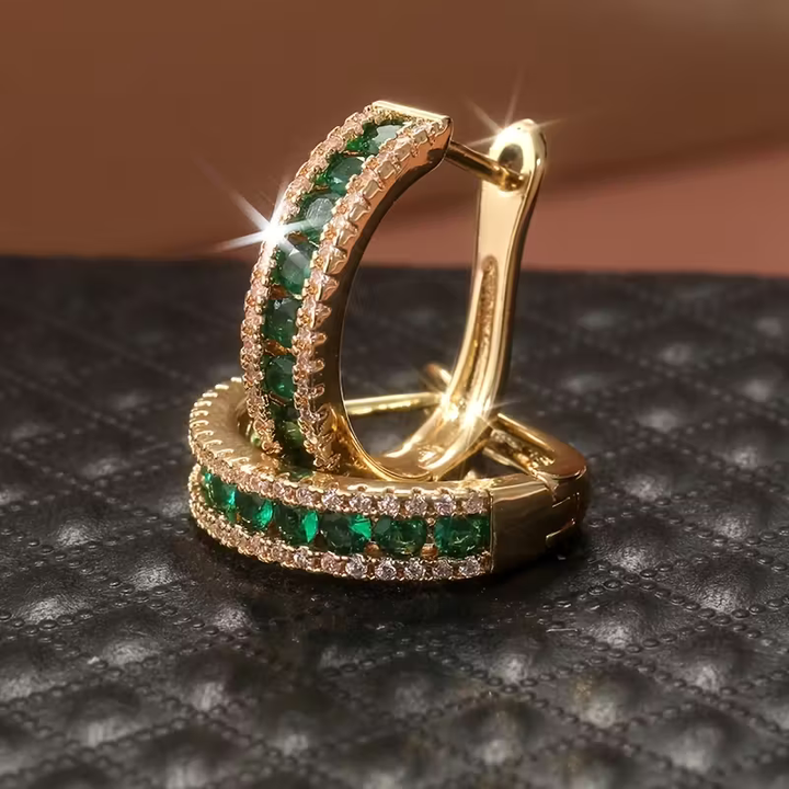 Boucles d'oreilles Émeraude Lumineuse