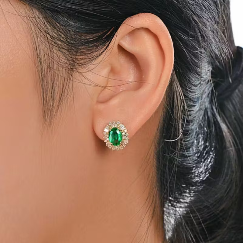 Boucles d'oreilles Émeraude Royale