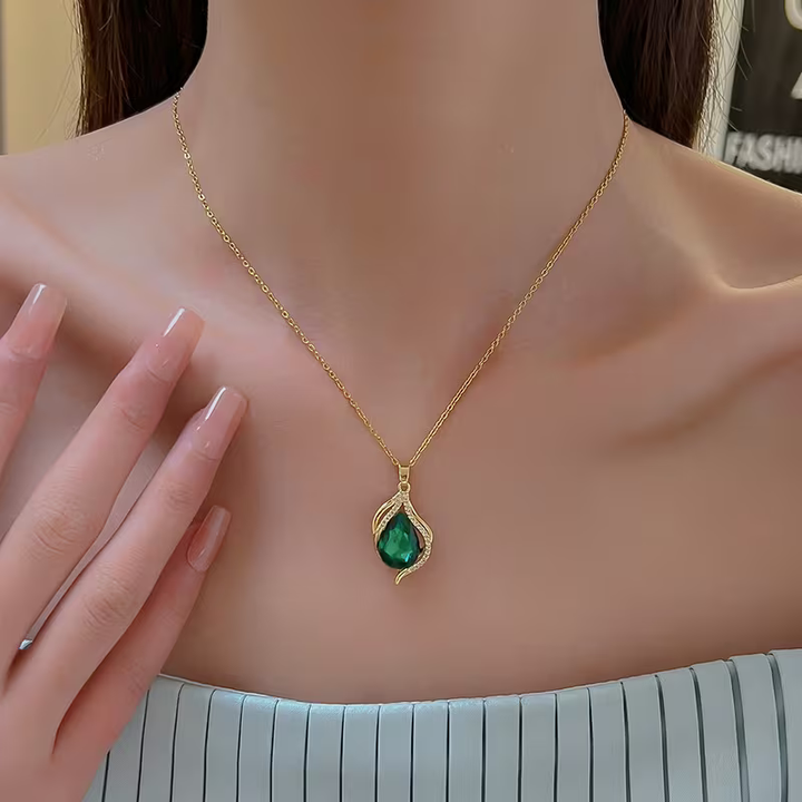 Collier Vague Émeraude